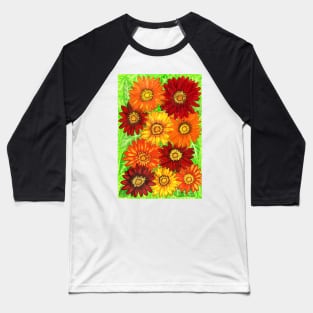 Background og gerbera flowers in red and yellow colours Baseball T-Shirt